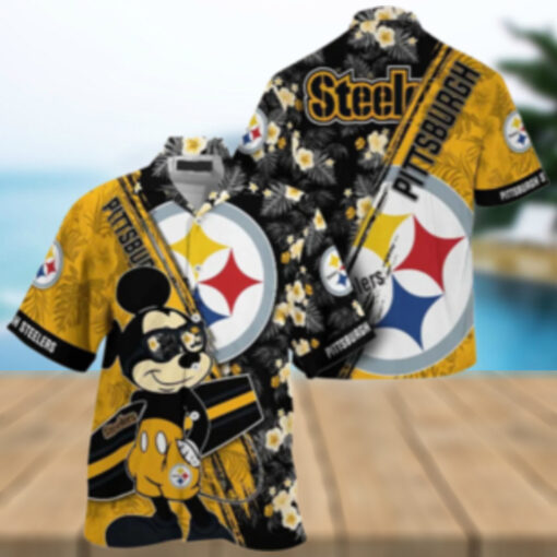 Pittsburgh Steelers Surfing Mickey Hawaiian Shirt