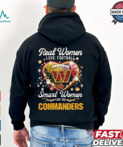 Real Women Love Football Smart Women Love The Washington Commanders Redskins Heart Diamond T shirt