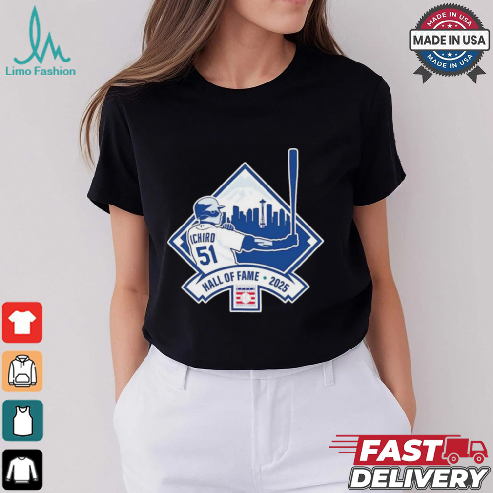 Seattle Mariners Ichiro Suzuki National Baseball Hall Of Fame Class Of 2025 Logo t shirt Seattle Mariners Ichiro Suzuki National Baseball Hall Of Fame Class Of 2025 Logo t shirt