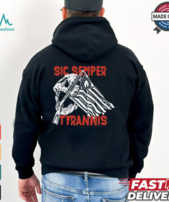 Sic Semper Tyrannis Skull America Flag T Shirt