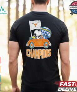Snoopy And Woodstock Driving Car Texas Longhorns Goodyear Cotton Bowl Classic Champions College Football Playoff NCAA Season 2024 2025 T shirts