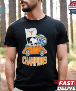 Snoopy And Woodstock Driving Car Texas Longhorns Goodyear Cotton Bowl Classic Champions College Football Playoff NCAA Season 2024 2025 T shirts