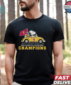 Snoopy Driving Car Arizona State Sun Devils Chick Fil A Peach Bowl Champions 2024 2025 Shirt