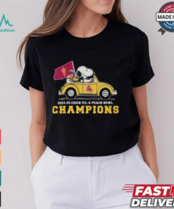 Snoopy Driving Car Arizona State Sun Devils Chick Fil A Peach Bowl Champions 2024 2025 Shirt