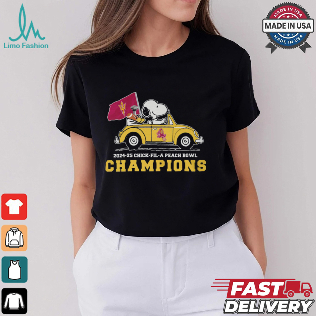 Snoopy Driving Car Arizona State Sun Devils Chick Fil A Peach Bowl Champions 2024 2025 Shirt Snoopy Driving Car Arizona State Sun Devils Chick Fil A Peach Bowl Champions 2024 2025 Shirt