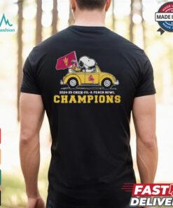 Snoopy Driving Car Arizona State Sun Devils Chick Fil A Peach Bowl Champions 2024 2025 Shirt