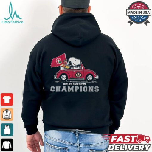 Snoopy Driving Car Buckeyes Rose Bowl Champions 2024 2025 Shirt
