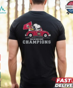 Snoopy Driving Car Buckeyes Rose Bowl Champions 2024 2025 Shirt
