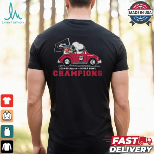 Snoopy Driving Car Geogia Bulldog Allstar Sugar Bowl Champions 2024 2025 Shirt