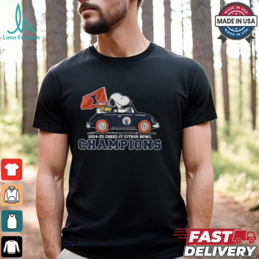 Snoopy Driving Car Illinois Fightiong Cheez it Citrus Bowl Champions 2024 2025 Shirt