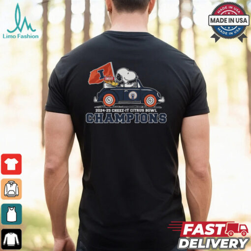 Snoopy Driving Car Illinois Fightiong Cheez it Citrus Bowl Champions 2024 2025 Shirt