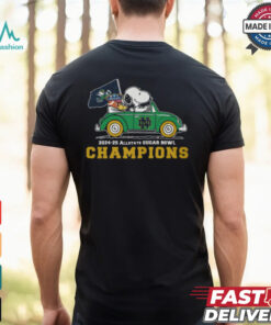 Snoopy Driving Car Notre Dame Fighting Irish Allstar Sugar Bowl Champions 2024 2025 Shirt