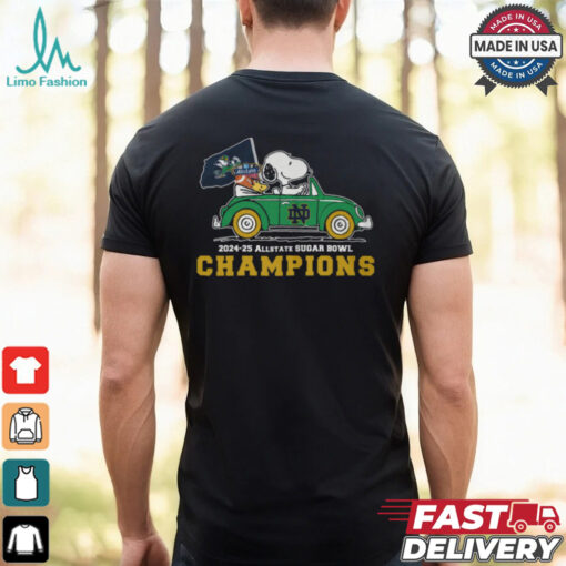 Snoopy Driving Car Notre Dame Fighting Irish Allstar Sugar Bowl Champions 2024 2025 Shirt