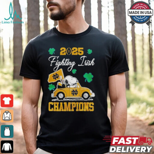 Snoopy x 2025 Notre Dame Fighting Irish Champions Shirt