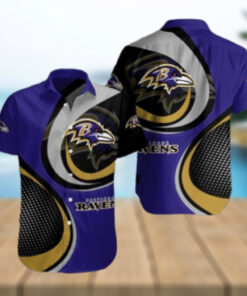 Spiral Play – Dynamic Baltimore Ravens Hawaiian Shirt With Swirling Pattern