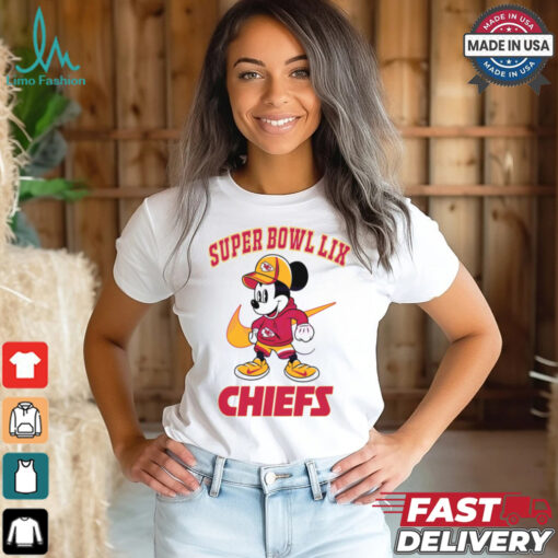 Super Bowl Lix Mickey Mouse Kansas City Chiefs shirt