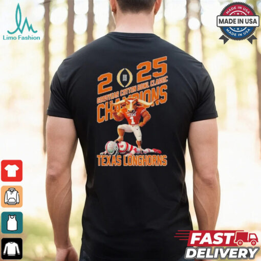 Texas Longhorns Defeat Ohio State Buckeyes Mascot Goodyear Cotton Bowl Classic Champions NCAA Bowl Games Season 2024 2025 T Shirt
