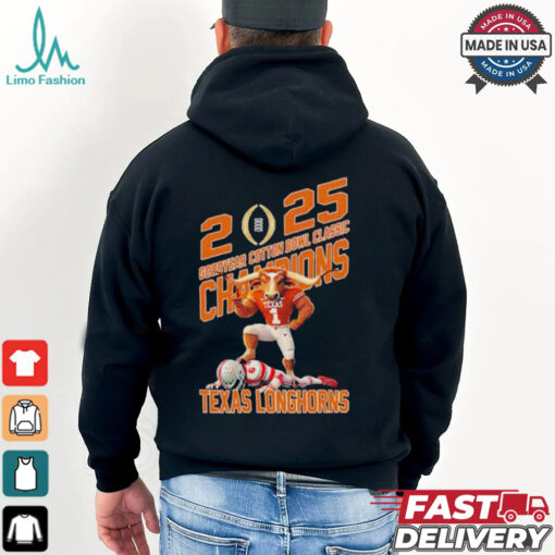 Texas Longhorns Defeat Ohio State Buckeyes Mascot Goodyear Cotton Bowl Classic Champions NCAA Bowl Games Season 2024 2025 T Shirt