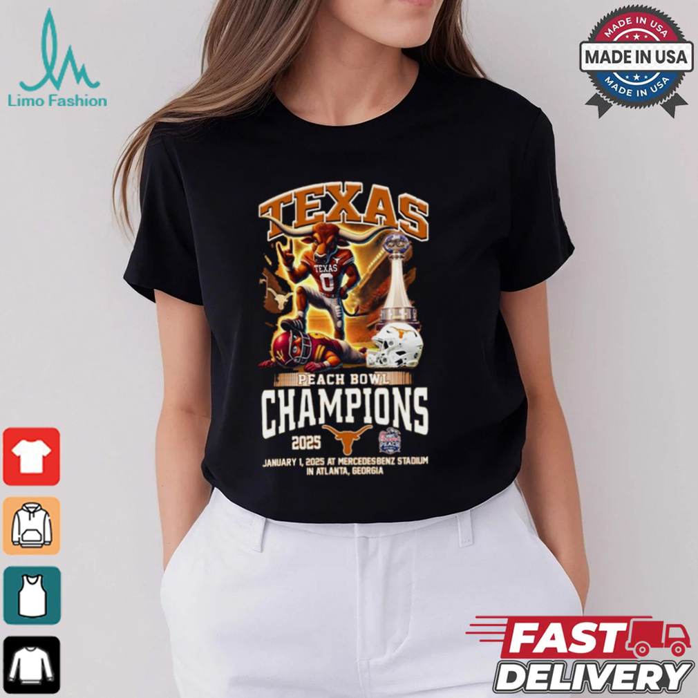 Texas Peach Bowl Champions Jan 1, 2025 At Mercedes Benz Stadium In Atlanta, Georgia Mascot Texas Peach Bowl Champions Jan 1, 2025 At Mercedes Benz Stadium In Atlanta, Georgia Mascot