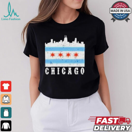 The Chicago Flag Skyline T shirt
