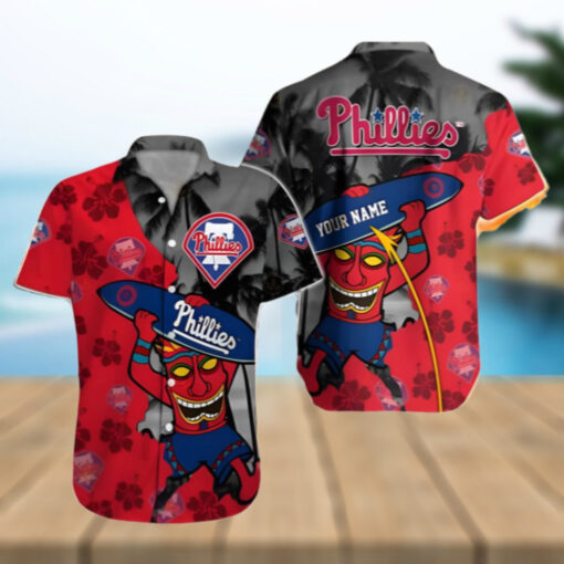Tiki Philadelphia Phillies Hawaiian Shirt Customizable Name