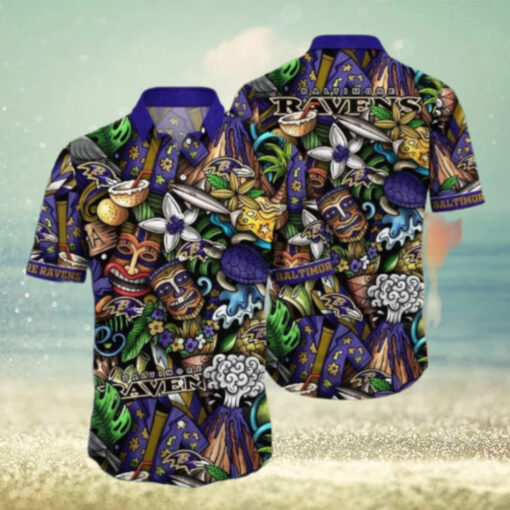 Tiki Totem Baltimore Ravens Hawaiian Shirt
