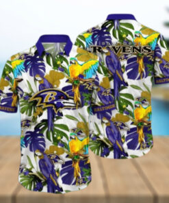 Tropical Ravens Parrot Paradise Hawaiian Shirt – Baltimore Wildlife Aloha Shirt