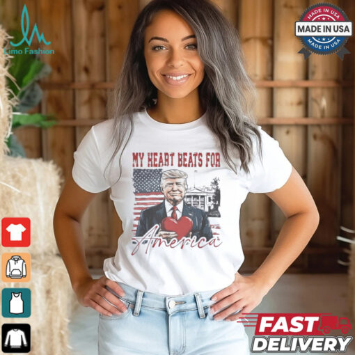 Trump Valentine My Heart Beats for America T Shirt