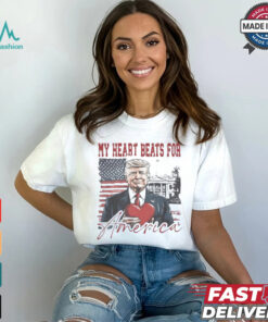 Trump Valentine My Heart Beats for America T Shirt
