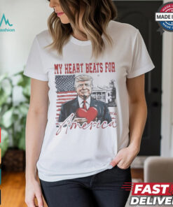 Trump Valentine My Heart Beats for America T Shirt