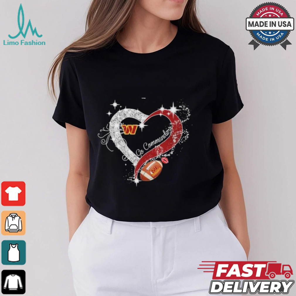 Washington Commanders Go Commanders Heart Diamond T shirt Washington Commanders Go Commanders Heart Diamond T shirt