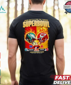 2025 Battle for the Throne Super Bowl Eagles vs Chiefs fire helmet shirt