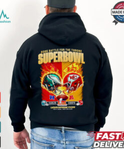 2025 Battle for the Throne Super Bowl Eagles vs Chiefs fire helmet shirt