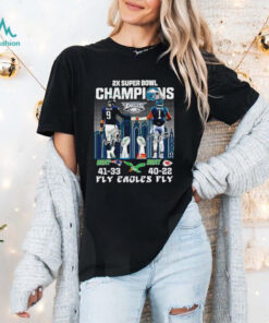 2X Champions 2017 2024 Eagles 44 Chiefs 22 Fly Eagles Fly Shirt