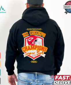 Arrowhead Kc Chiefs Champions Super Bowl Lix 2025 Helmet Shirt