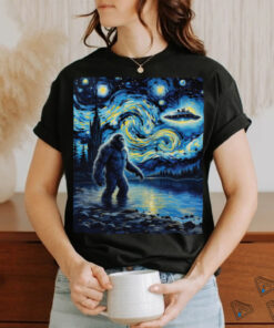 Bigfoot UFO Extraterrestrial Encounter Adventure Van Gogh T Shirt