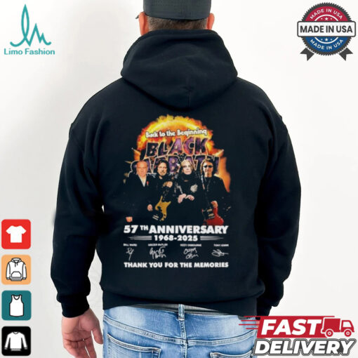 Black Sabbath 57th Anniversary 1968 2025 Thank You For The Memories Signatures T Shirt