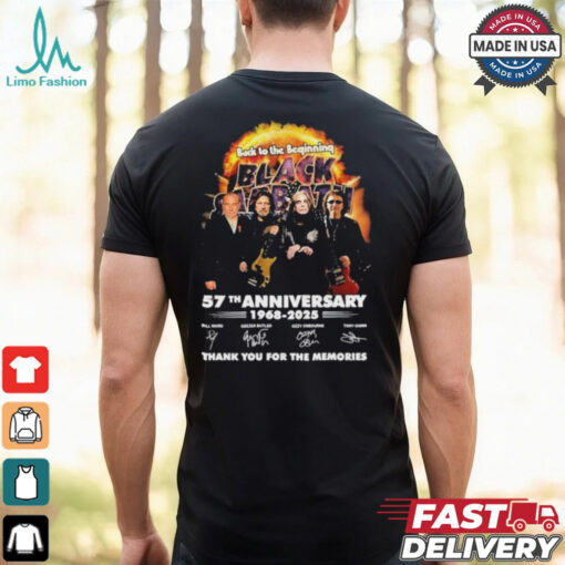 Black Sabbath 57th Anniversary 1968 2025 Thank You For The Memories Signatures T Shirt