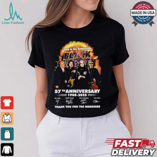 Black Sabbath 57th Anniversary 1968 2025 Thank You For The Memories Signatures T Shirt