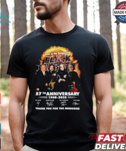 Black Sabbath 57th Anniversary 1968 2025 Thank You For The Memories Signatures T Shirt