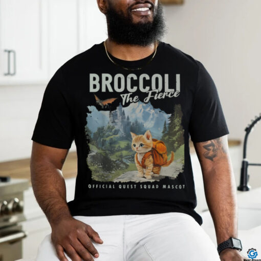 Broccoli the Fierce Quest Fantasy Squad Broccoli Cat T Shirt