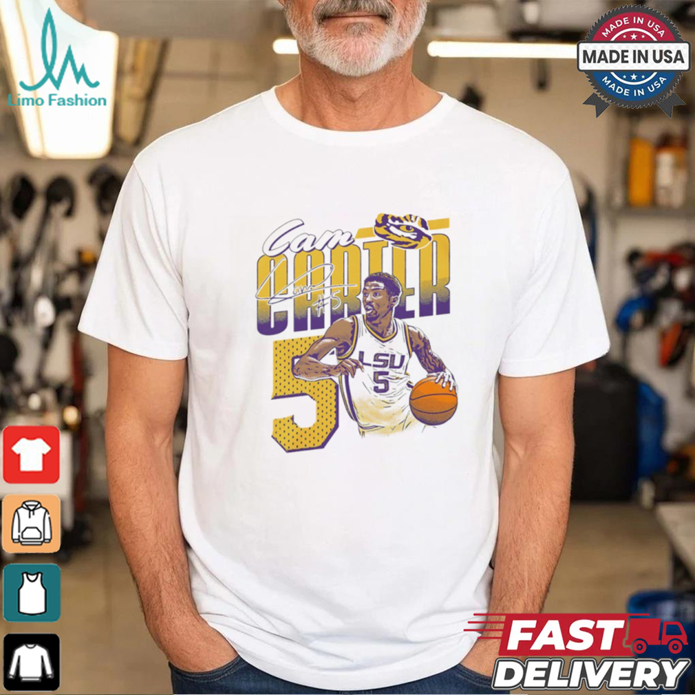 Cam Carter #5 LSU Tigers Basketball signature shirt Cam Carter #5 LSU Tigers Basketball signature shirt