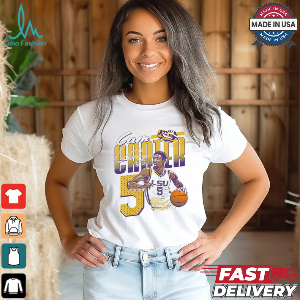 Cam Carter #5 LSU Tigers Basketball signature shirt Cam Carter #5 LSU Tigers Basketball signature shirt