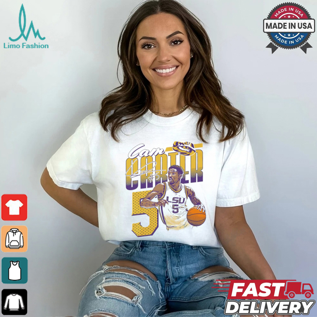 Cam Carter #5 LSU Tigers Basketball signature shirt Cam Carter #5 LSU Tigers Basketball signature shirt