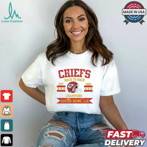 Chiefs Back to Back Champions Chiefs Super Bowl LIX Champions Helmet Shirt