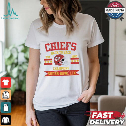Chiefs Back to Back Champions Chiefs Super Bowl LIX Champions Helmet Shirt