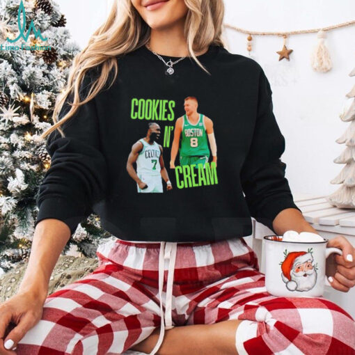 Cookies and Cream Jaylen Brown and Kristaps Porzingis Boston Celtics shirt