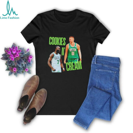 Cookies and Cream Jaylen Brown and Kristaps Porzingis Boston Celtics shirt