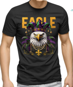 Cool Face Eagles with Mardi Gras Sunglass Eagles Cheer Fly T Shirt