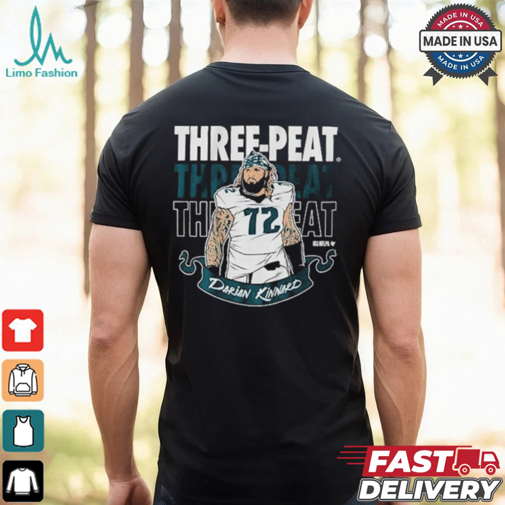 Darian Kinnard Three Peat Philadelphia Eagles Philly T shirt Darian Kinnard Three Peat Philadelphia Eagles Philly T shirt